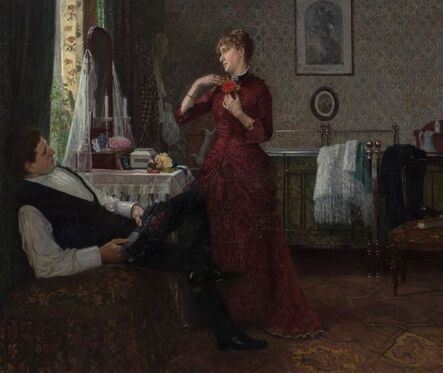 Anton Thiele, ‘Tying a Rose’, 1886