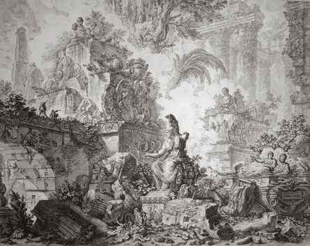 Giovanni Battista Piranesi, ‘Views of Rome: Frontispiece with Statue of Minerva’, 1748