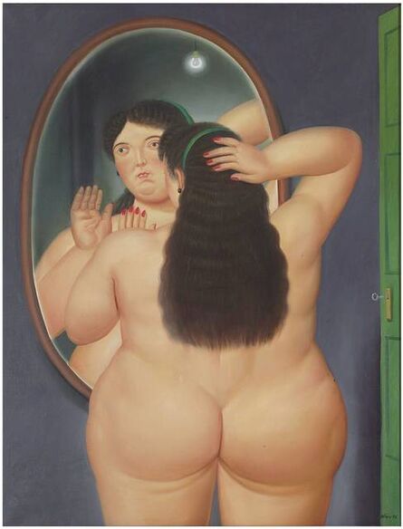 Fernando Botero, ‘Woman in front of a mirror’, 1986
