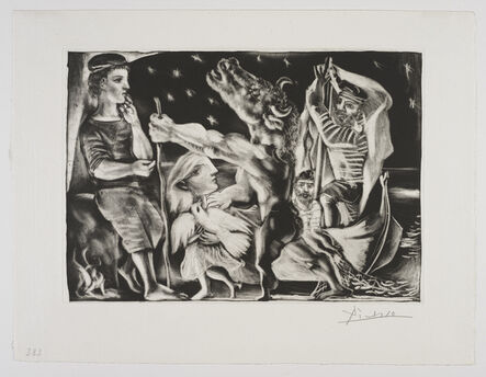 Pablo Picasso, ‘'Minotaure aveugle guidé par Marie-Thérèse au Pigeon dans une Nuit étoilée' from the 'Suite Vollard'’, 1934
