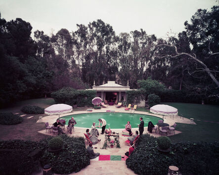 Slim Aarons, ‘Scone Madame?: Guests gather around pool at home of interior decorator James Pendleton’, ca. 1960