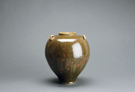 Brother Thomas Bezanson, ‘Mei ping form vase with lugs, dark green celadon glaze’, n/a
