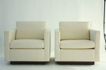 Nicos Zographos, ‘Pair of Tuxedo Lounge Chairs’