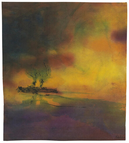 Emil Nolde, ‘Meer mit Dampfer’, ca. 1945