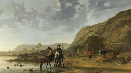 Aelbert Cuyp, ‘River Landscape with Riders’, 1653 -1657