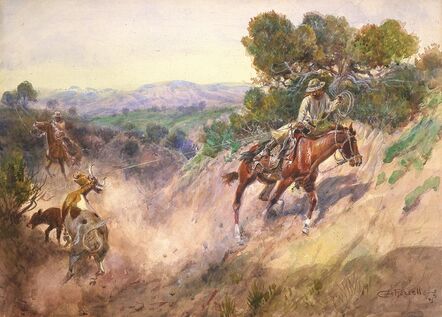 Charles Marion Russell, ‘Git 'Em Out of There’, 1915