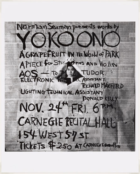 Yoko Ono, ‘Works by Yoko Ono, poster, Carnegie Recital Hall, New York, November 24, 1961.’, 1961