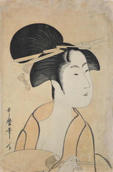 Kitagawa Utamaro, ‘Courtesan Holding a Fan’, ca. 1797