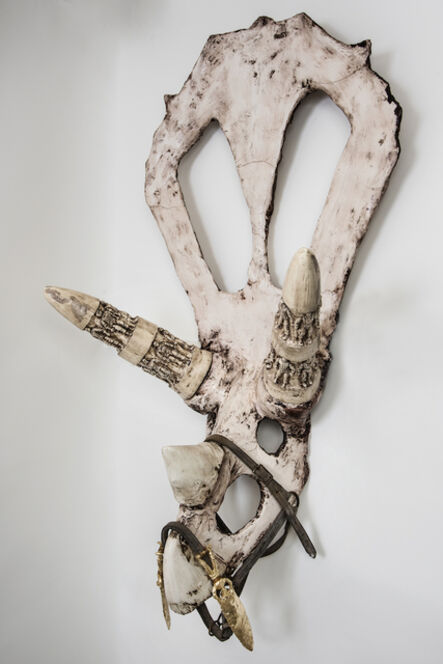 Joshua Goode, ‘Sabertooth Triceratops Skull with Carved Horns’, 2016