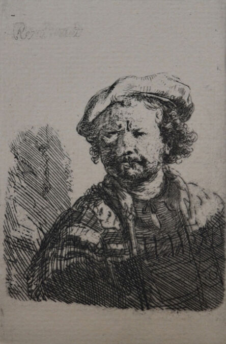 Rembrandt van Rijn, ‘Self Portrait in a Flat Cap and Embroidered Dress’, Etched c. 1642, Printed in 1906 (Beaumont, Paris)