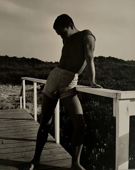 George Platt Lynes, ‘[Chuck Howard on Boardwalk, Probably Fire Island]’, ca. 1950