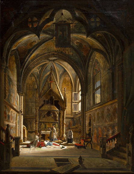 Vincenzo Abbati, ‘Interior of a cathedral’