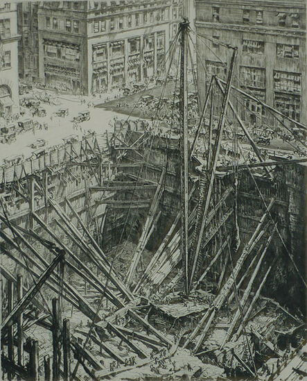 Muirhead Bone, ‘Manhattan Excavation’, 1923-28