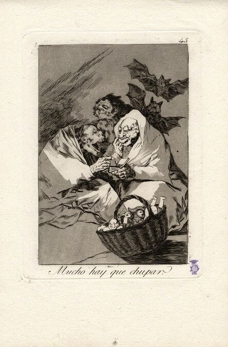 Francisco de Goya, ‘Mucho hay que chupar. (There is plenty to suck.)’, 1796-1797