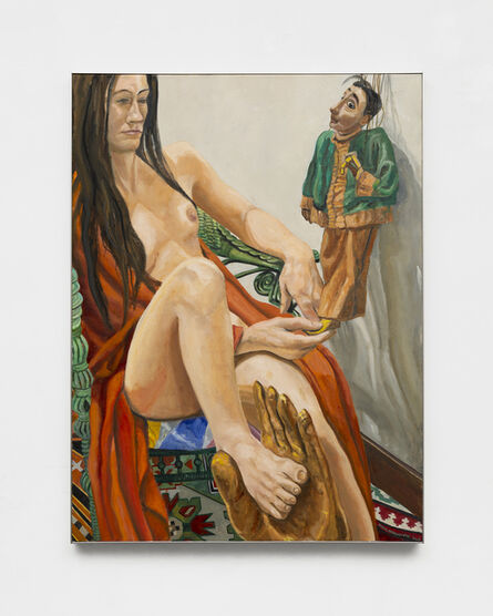 Philip Pearlstein, ‘Model in Robe with Burmese Marionette’, 2019