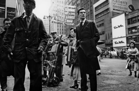 Henri Dauman, ‘Yves Saint-Laurent on 7th Ave, New York, 1958’, 1958
