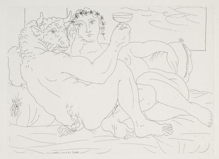 Pablo Picasso, ‘Minotaure, Une Coupe A La Main, Et Jeune Femme’, 1933