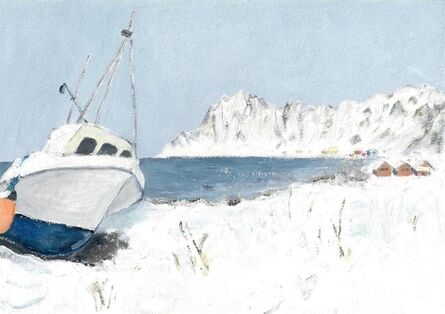 Li Shan 李珊 (b. 1957), ‘The Blue Ship in Andøya (Lofoten, Norway)  安得岛的蓝船(罗浮敦群岛,挪威)’, 2020
