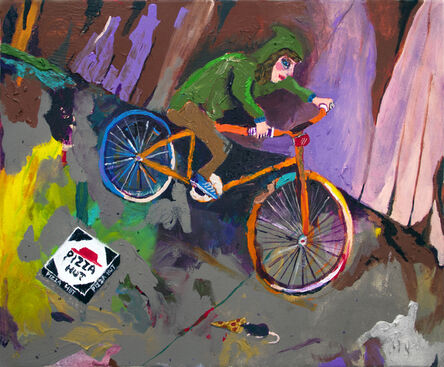 Huey Crowley, ‘Night Bike Ride Ft. Pizza Rat’, 2016