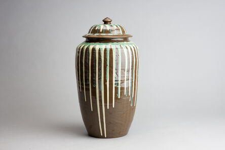 Onda Yaki, ‘Elongated Jar with Green and White Drip Glaze’, n/a