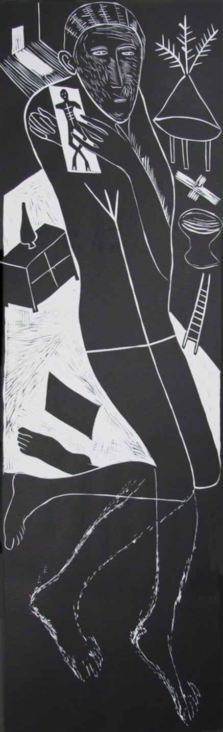 Mimmo Paladino, ‘Atlantico II ( Figure Kneeling with Ladder & Chest of Drawers)’, 1987