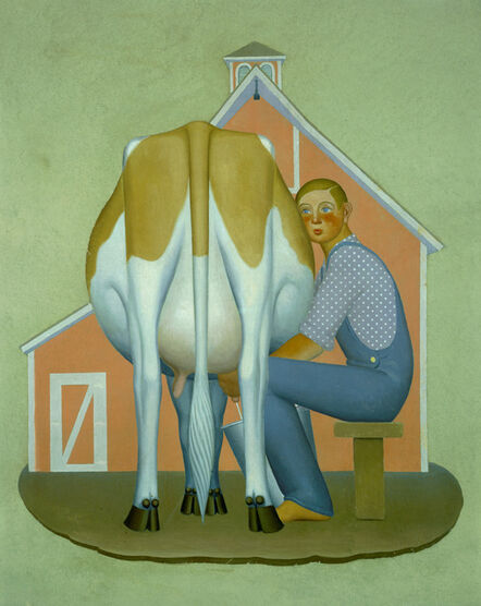 Grant Wood, ‘Boy Milking Cow’, 1932