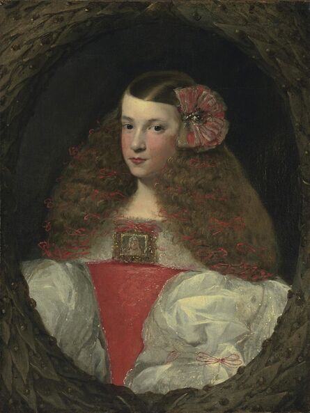 Attributed to Sebastián de Herrera Barnuevo, ‘Portrait of a young girl, half-length, in a feigned wreath’, Likely ca. 1670