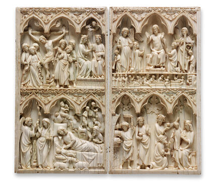 French, Île de France, ‘Diptych with scenes of the Nativity,  the Crucifixion, and the Last Judgment’, 1275-1325