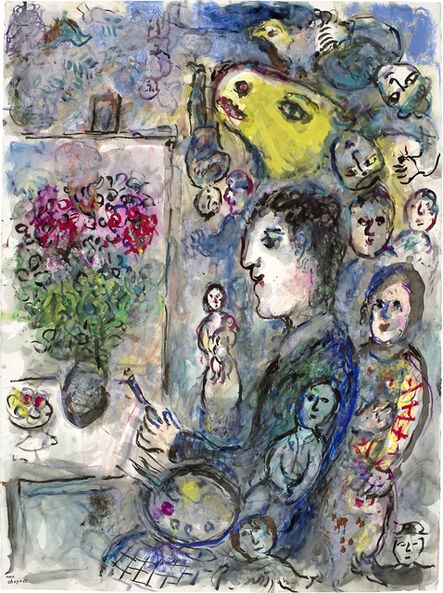 Marc Chagall, ‘Peintre au Chevalet au Bouc Jaune’, ca. 1976