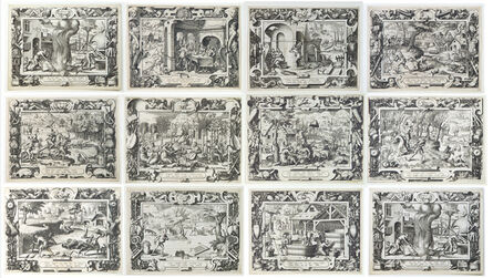 Etienne Delaune, ‘Les douze Mois de l'année (Première suite). The twelve months (First serie).’, ca. 1561
