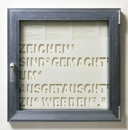 Thomas Locher, ‘Fenster #10 Zeichen sind gemacht um ausgetauscht zu werden., ’, 1999