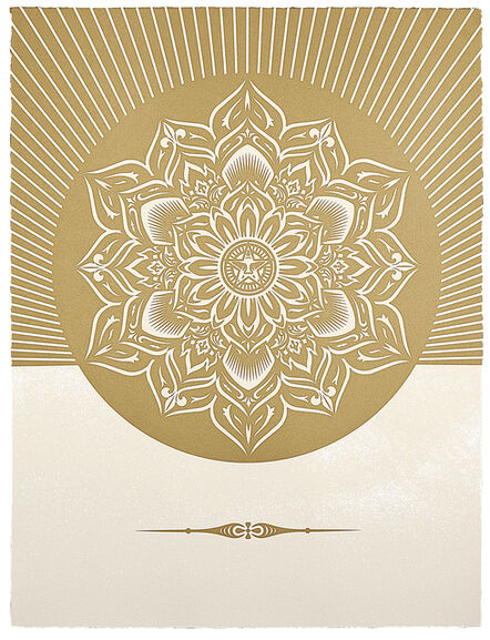 Shepard Fairey, ‘Obey Lotus Diamond (White & Gold)’, 2013