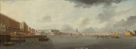 Daniel Turner (active 1782-1817), ‘A View of the Thames Looking East with the Adelphi, Somerset House, and Saint Paul's Cathedral’, ca. 1806