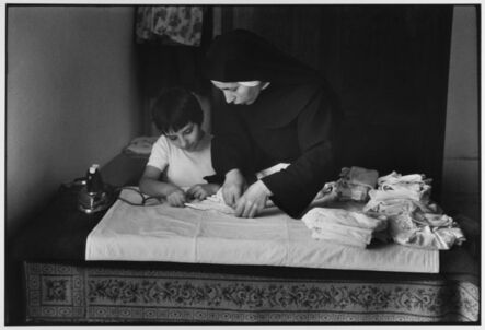 Leonard Freed, ‘Nun instructing at school for girls, Madonie Mountains, Sicily, Italy’, 1974