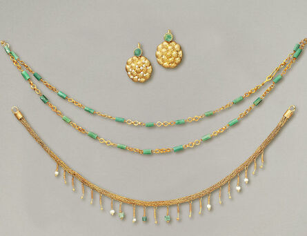 Unknown Roman, ‘Ancient Roman Polychrome Jewelry Set in Gold, Pearls and Precious Stones’, 1st-2nd Century A.D.