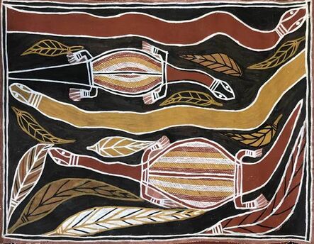 David Daymirringu Malangi, ‘Goanna and Mangrove Snake’, ca. 1995
