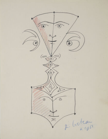 Jean Cocteau, ‘Deux Visages Entre Profils’, 1958