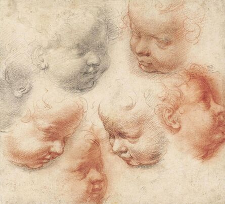 Alessandro Casolani, ‘Studies of the heads of putti’