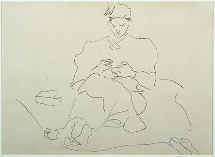 Henri Gaudier-Brzeska, ‘Seated Figure Sewing’