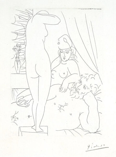 Pablo Picasso, ‘Sculptor, Model Wearing Mask, and Statue of Standing Nude’, 1933