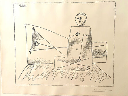 Pablo Picasso, ‘Homme couché et femme accroupie’, 1956