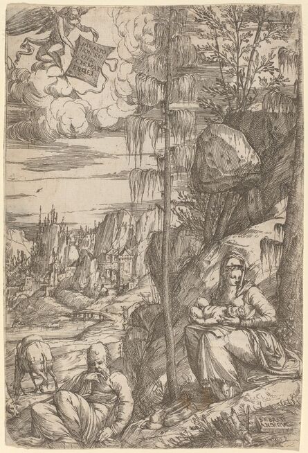 Sebastiano de Valentinis, ‘Landscape with the Rest on the Flight into Egypt’