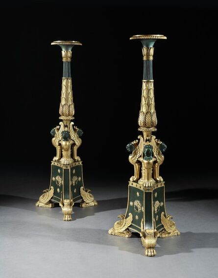 George Smith, ‘A PAIR OF REGENCY PARCEL GILT TORCHÈRES IN THE MANNER OF GEORGE SMITH ’, ca. 1815