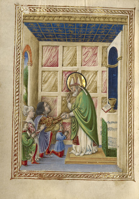 Taddeo Crivelli, ‘Saint Bellinus Celebrating Mass’, 1469