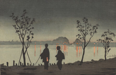 Kobayashi Kiyochika 小林清親, ‘Sumida River by Night’, Meiji era-1881