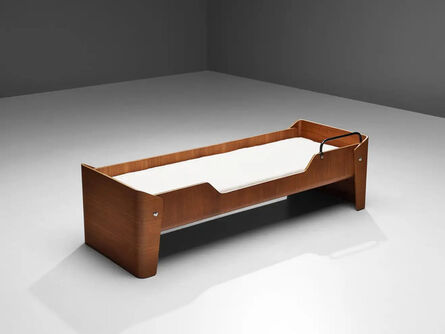 Jules Wabbes, ‘Jules Wabbes Rare Single Bed in Elm with Metal Details’, 1960s