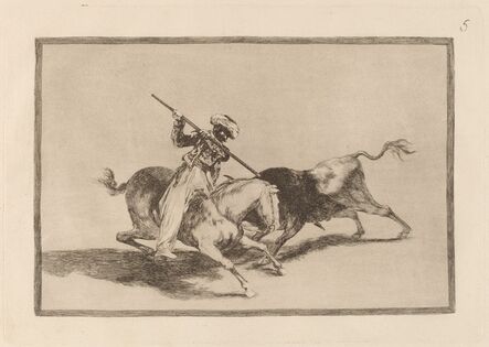 Francisco de Goya, ‘El animoso moro Gazul es el primero que lanceo toros en regla (The Spirited Moor Gazul is the First to Spear Bulls According to Rules)’, in or before 1816