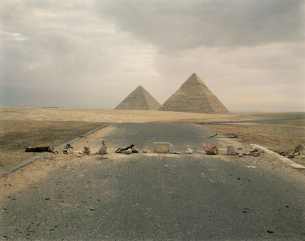 Richard Misrach, ‘Road Blockade and Pyramids ’, 1989