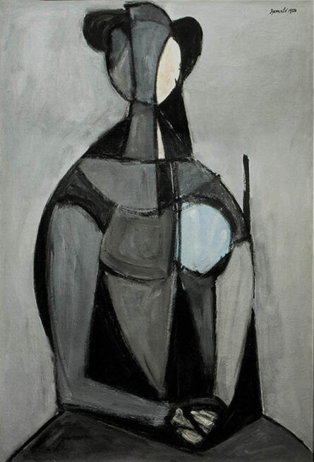 Duilio Barnabé, ‘Seated Figure, Grey Background (Figura seduta, fondo grigio)’, 1950