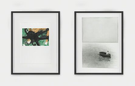 John Baldessari, ‘Deer and Octopus and Boat (With Figure Standing), from the portfolio Hegel's Cellar’, 1986
